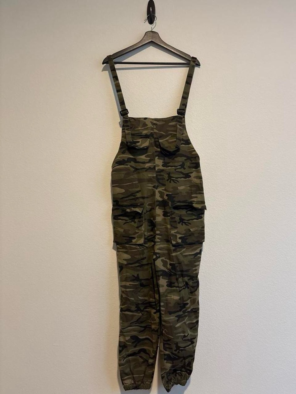 Camouflage Utility Cargo Overalls Jumpsuit - Green Camo